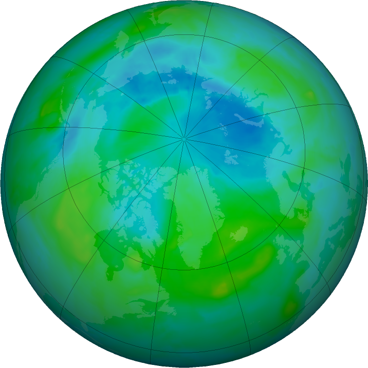 Arctic ozone map for 19 August 2011